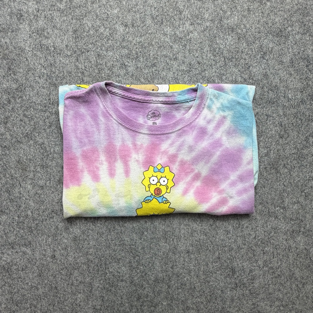 Vintage The Simpsons Shirt Mens Medium Multicolor Tie Dye Family Graphic Tee - Picture 7 of 7